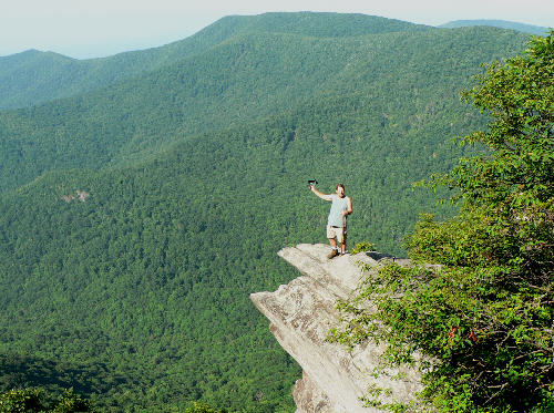 This nut is standing out on a rock cliff! Bruce O.