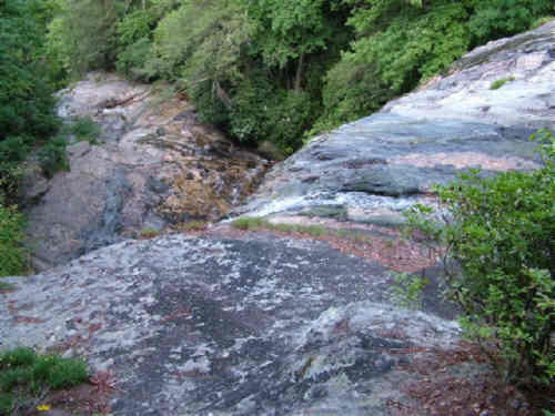 The view from the top of the first falls.