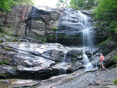 The bottom of the upper falls.