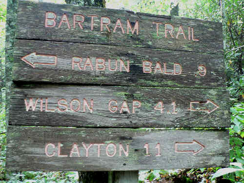 About a mile past the Bald, we come to this trail sign.
