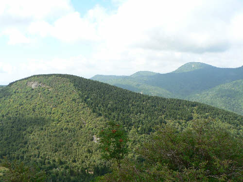 Approaching the Summit of Sam Knob Mountain, we get some nice views.
