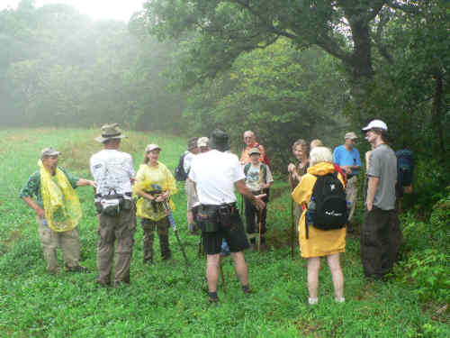 Telling stories at the base of Siler Bald.