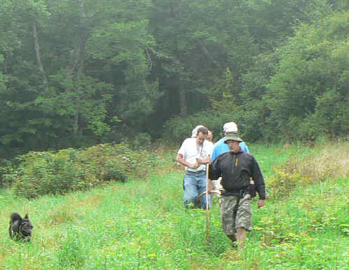 The trail passes through three grassy meadows.