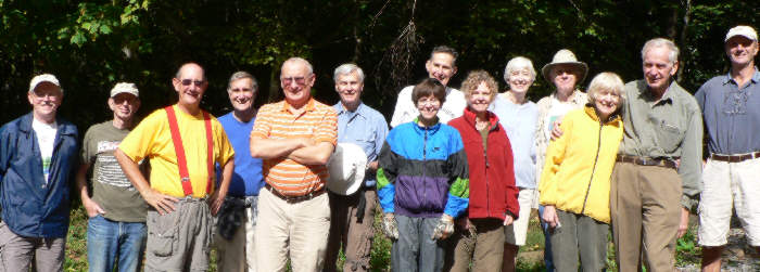 The OFHC gang for today's hike. (l-r) Tony Presley, Phil Brownrigg, Wayne Miller, Dan Ross, Jack Jacobi, Dick Metzgar, Donna Presley, Bob Thompson, Carole Wintle, June Bellamy, John Bellamy, Geri Whitaker, David Whitaker, and Terry Doyle.