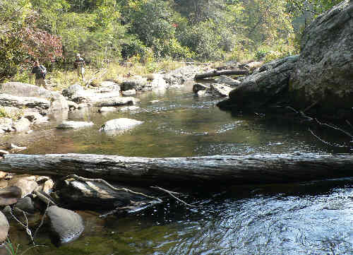 Here we are about a quarter mile from Ellicott Rock.
