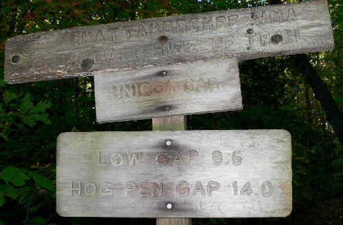 Trail signs near Unicoi Gap.