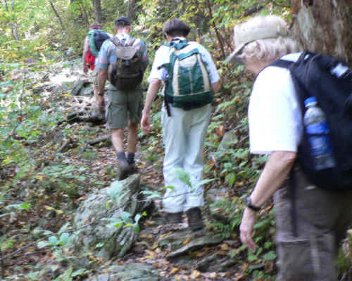 One of many rocky areas on the trail.