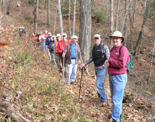 We start the gradual climb up to Siler Bald.
