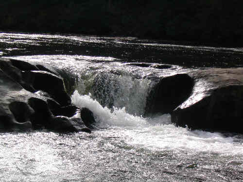 Great views along the river! Notice the potholes in the rock!