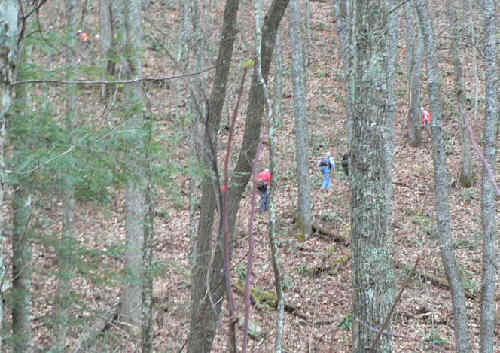 Working our way up the first long mountain climb.