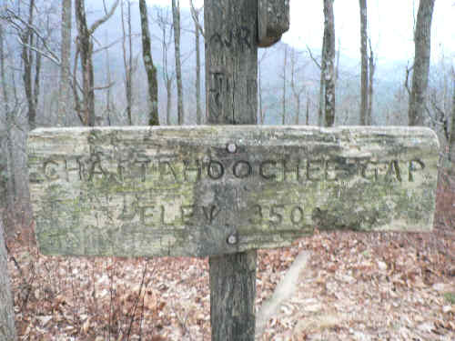 Here, we join the A.T. at Chattahoochee Gap.