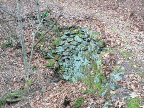 We are now on the old roadbed with stacked stone culverts and flat walking for a change.