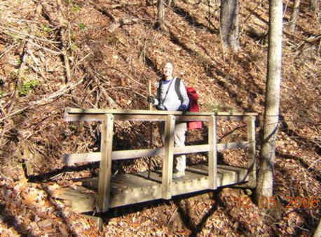 Nice little footbridge along this steep slope.