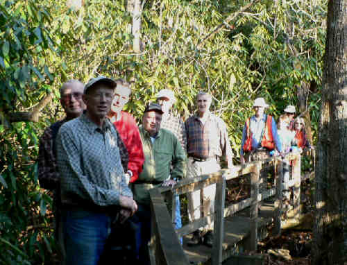 Crossing one of several foot-bridges on the trail.