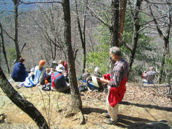 Lunchtime on the rocks above Cooper Gap.
