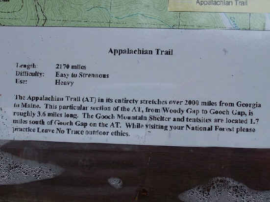 Information board at Woody Gap.