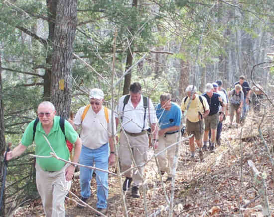 Most of the heads are down on this uphill stretch.
