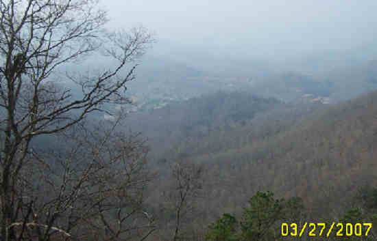 Looking into the valley below.