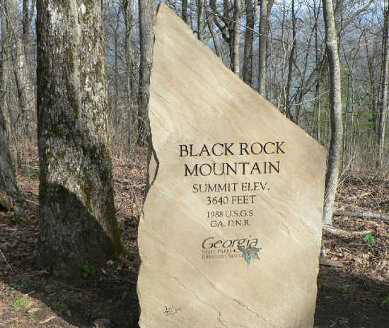 Trail marker at the summit.