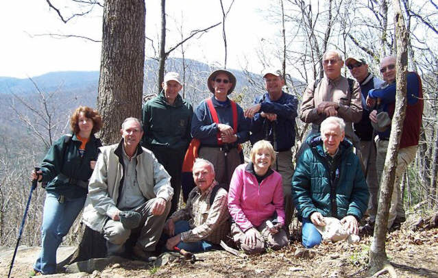 The OFHC gang for today's hike. (l-r) Melissa Anderson, Pom Sinnock, Bob Thompson, Phil Achey, Wayne Miller, Geri Whitaker, Dave Standard, David Whitaker, Jack Jacobi, Joe Raguckas, and Doug Russell.