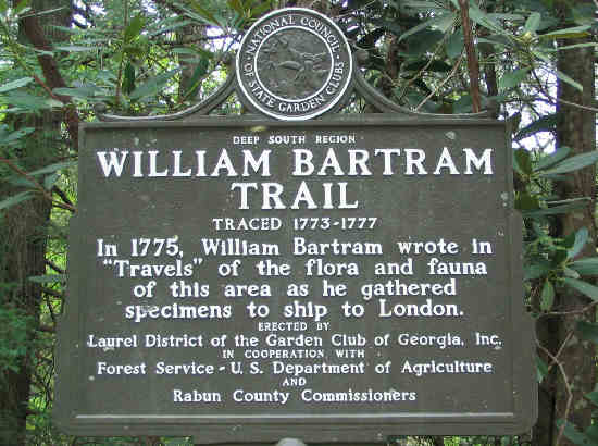 This sign is located where the Bartram Trail crosses Warwoman Road.