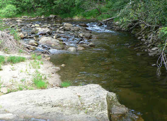 Crossing the bridge at the Whitewater River (low water level due to the drought)