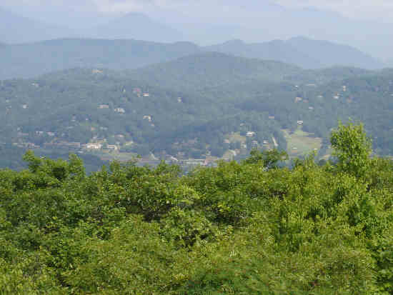 Looking down to the town of Sky Valley.