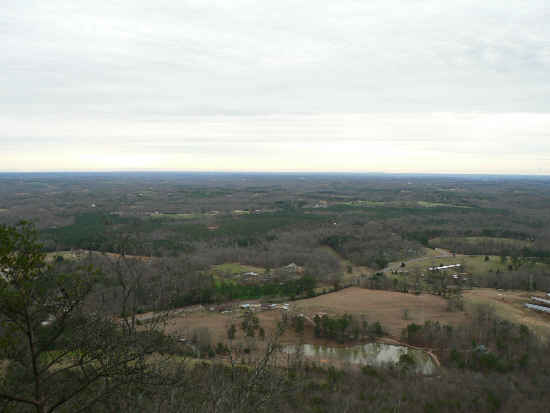Looking to the south, you see no mountains. Currahee is considered to be the southern-most of the Blue Ridge Chain.