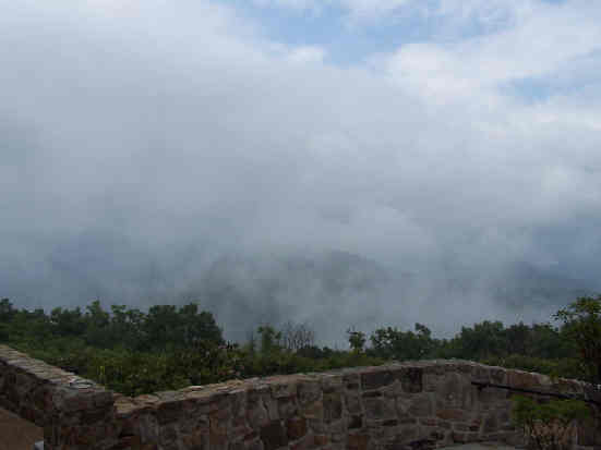 Normally a spectacular view of the mountains.