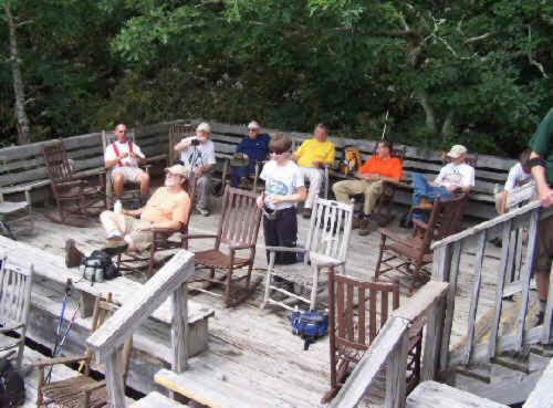 Lunchtime on the deck (with permission) at "The Mountain".