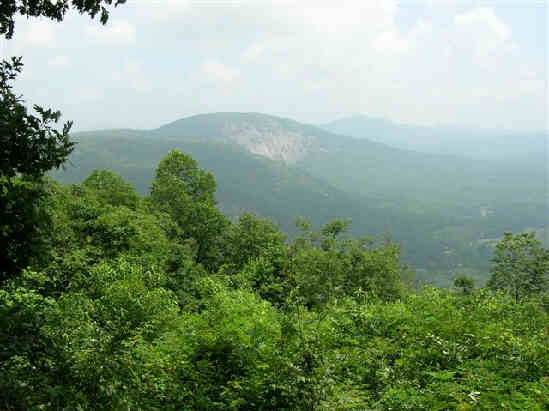 The view from Sunrise Rock looking back toward Whiteside Mountain.