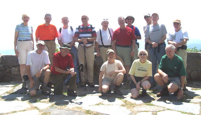 The OFHC gang from today's hike (l-r front) Pom Sinnock, Joe Metzger, Wanda Miller, Geri Whitaker, David Whitaker. (l-r back) June Bellamy, Bob Thompson, John Bellamy, Jack Jacobi, Doug Russell, Dave Standard, Wayne Miller, Joe Raguckas, Phil Brownrigg, Vic Robson.