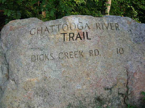Engraved trail rock.