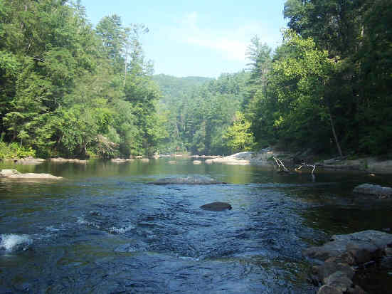 Great lunchtime view down the Chattooga.