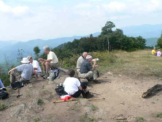 Lunchtime at Siler Bald! Elevation 5,216 ft.