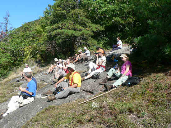 Lunchtime on the rock face that is almost like an amphitheater.