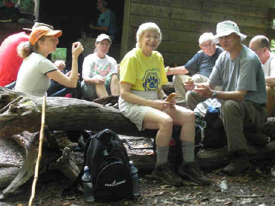 Lunchtime at the Muskrat Creek Shelter.