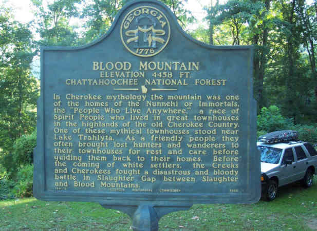 Blood Mountain marker back at Neels Gap.