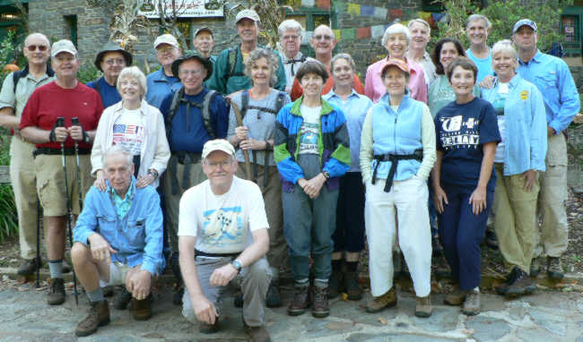 The OFHC gang from today's hike (l-r front) David Whitaker, Tony Presley. (l-r standing) Jack Jacobi, Dave Standard, Doug Russell, Geri Whitaker, Bob Presley, Joe Metzger, Phil Brownrigg, Pom Sinnock, Carole Wintle, Steve Jordan, Donna Presley, Wayne Miller, Wanda Miller, Leigh Ann Miller, June Bellamy, John Bellamy, Elizabeth Gandy, Jerry Metzger, Dan Ross, Carole Raguckas, Joe Raguckas.