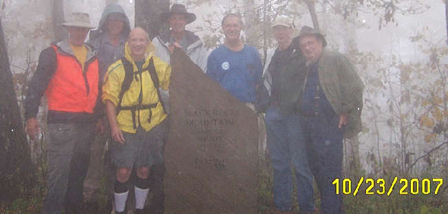 The OFHC gang from today's hike (l-r) Wayne Miller, Chuck Crisp, John Shauger, Pom Sinnock, Dan Ross, Phil Brownrigg, Doug Russell.