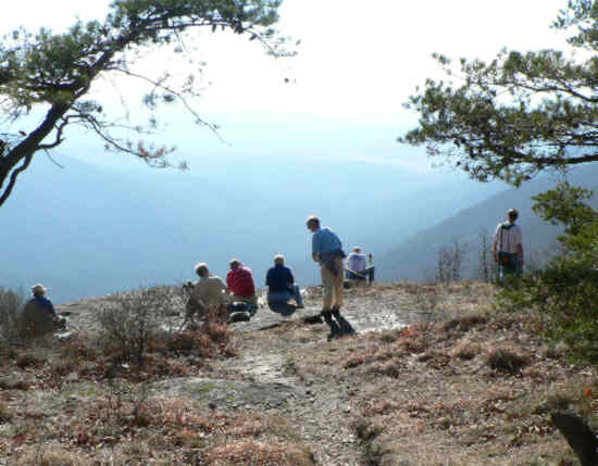 After walking over to Wolf Laurel, we come back to Cow Rock for lunch.