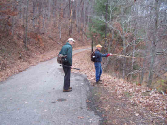 Hiking sticks make good pointers!