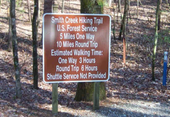 Sign near the start.