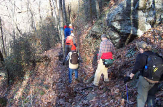 A slippery spot on the trail.