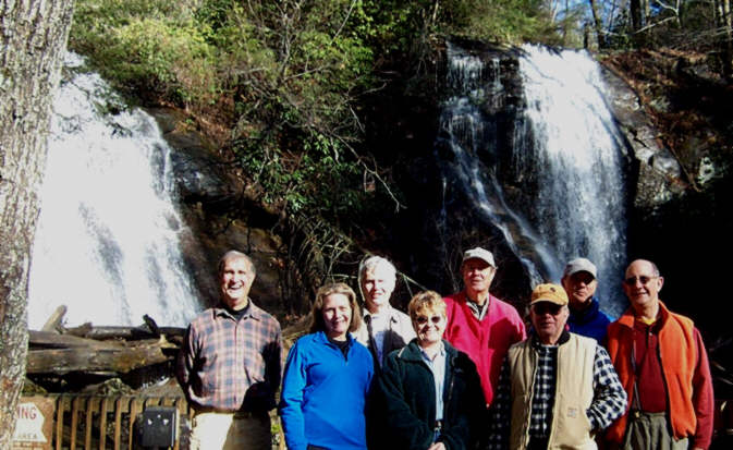 The OFHC gang for today's hike. (l-r) Dan Ross, Wanda Miller, Dick Metzgar, Beth McDonald, Pom Sinnock, Vic Robson, Joe Raguckas, Wayne Miller.