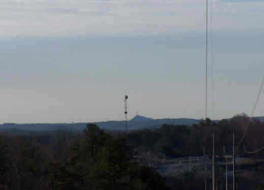 Early into the hike we get this view of Currahee Mountain in Toccoa.