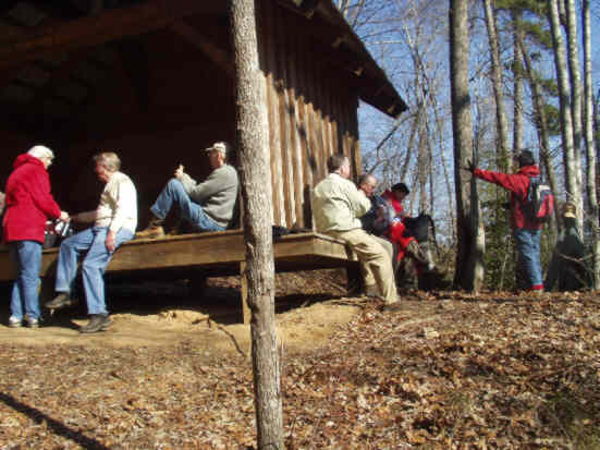 Lunchtime at the trail shelter.