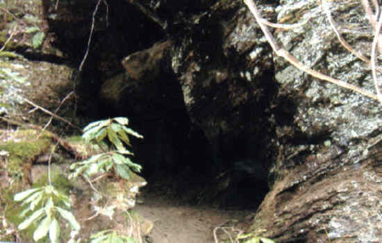 A dark cave entrance.