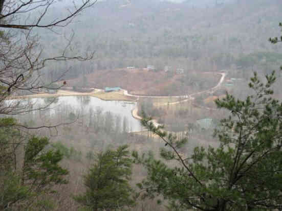 From Big Rock, we look down to Camp Rainey Mountain (Northeast Georgia Boy Scout Council).