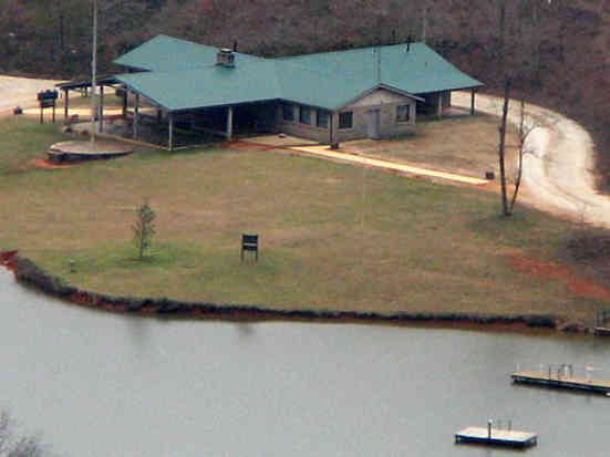 Zoomed in photo for a closer look at the camp headquarters.